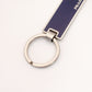 PRADA Key Ring Metal Plated Navy Silver Hardware Key Ring With Box