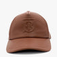 Unused Burberry TB Logo Leather Cap Hat Brown Baseball Cap 7-6-266