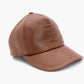 Unused Burberry TB Logo Leather Cap Hat Brown Baseball Cap 7-6-266
