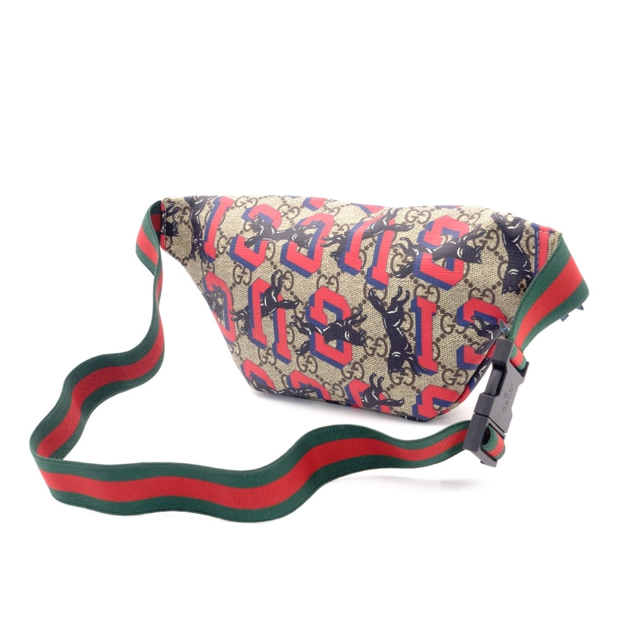 GUCCI Waist Bag 2EHAN 9698 Body Bag PVC Canvas Logo GG Men's