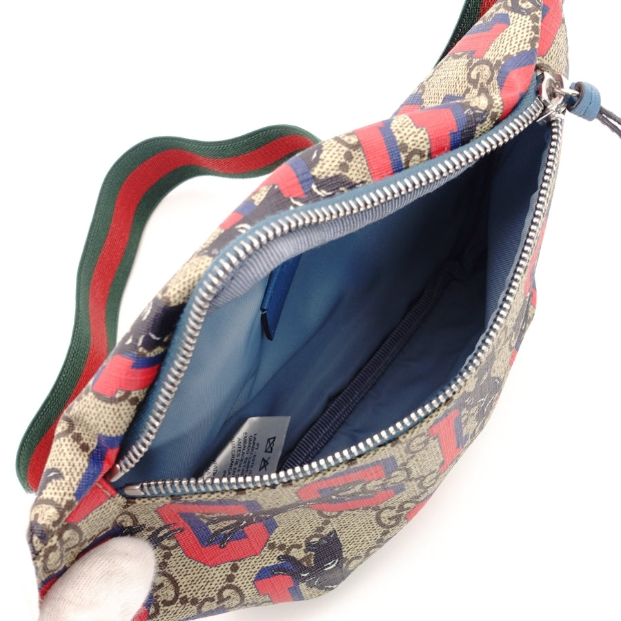 GUCCI Waist Bag 2EHAN 9698 Body Bag PVC Canvas Logo GG Men's