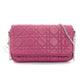 DIOR Cannage leather pink chain shoulder bag with silver hardware