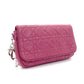 DIOR Cannage leather pink chain shoulder bag with silver hardware
