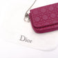 DIOR Cannage leather pink chain shoulder bag with silver hardware