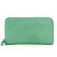 Bottega Veneta Intro Chart Long Wallet Green Leather Round zipper