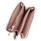 VALENTINO Garavani Leather Long Wallet Pink Leather Studs