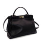 FENDI Peekaboo Handbag 2-Way Leather Black Shoulder Bag 7-5-775
