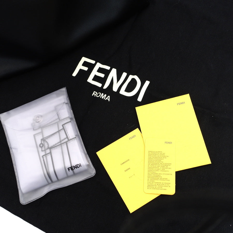 FENDI Peekaboo Handbag 2-Way Leather Black Shoulder Bag 7-5-775