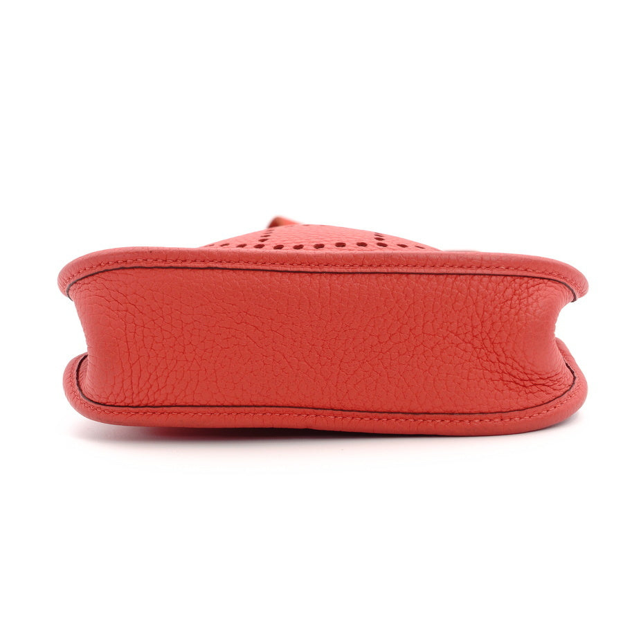 HERMES Evelyn TPM Shoulder Bag Leather Red T-Engraving