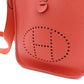 HERMES Evelyn TPM Shoulder Bag Leather Red T-Engraving