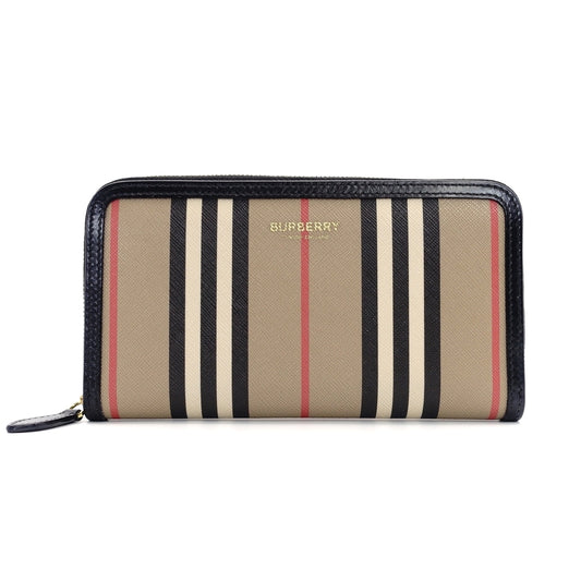 BURBERRY Zippy Beige PVC Long Wallet