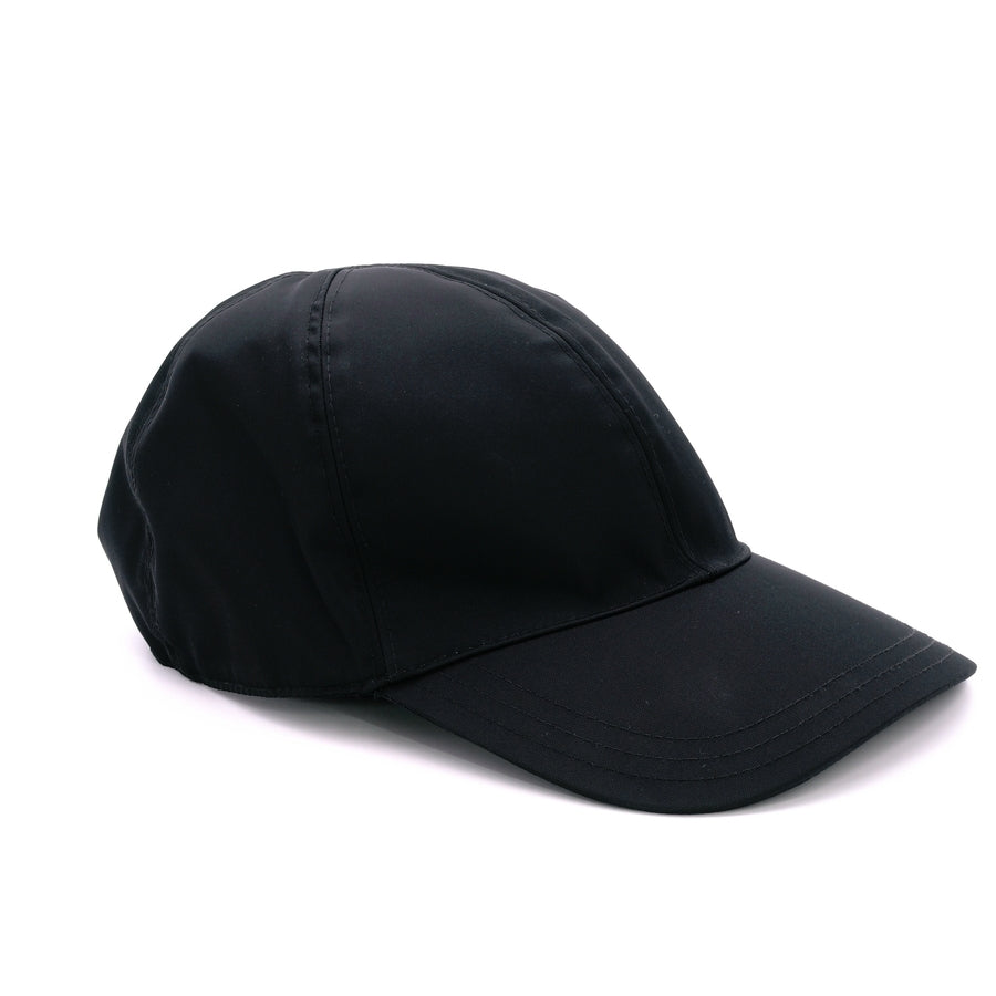 PRADA Cap Nylon Black Logo Size L Unisex