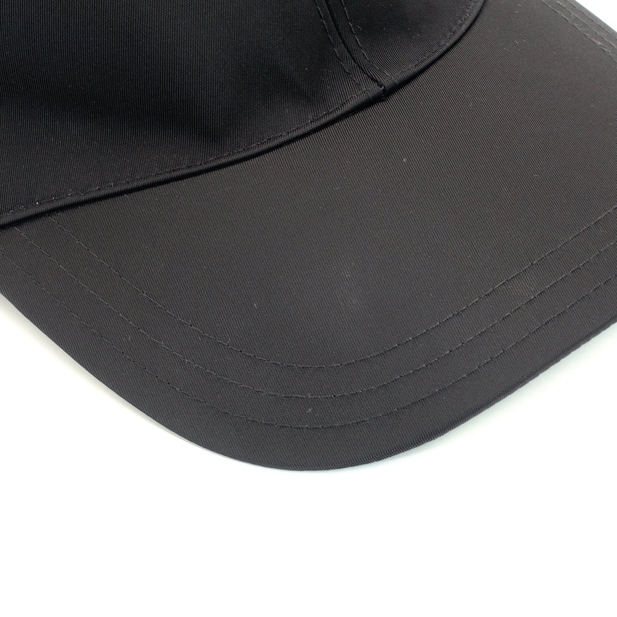 PRADA Cap Nylon Black Logo Size L Unisex