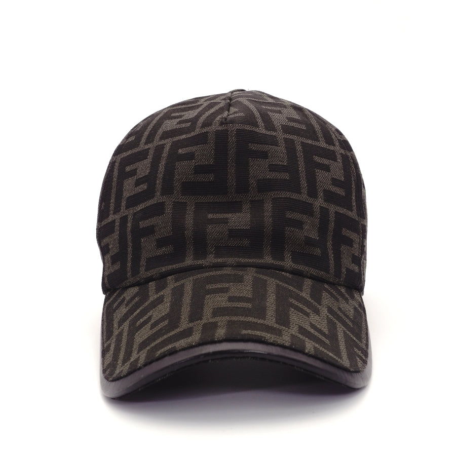 FENDI Zucca Cap Logo Brown Polyester