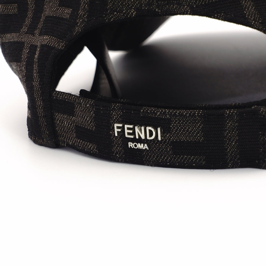 FENDI Zucca Cap Logo Brown Polyester