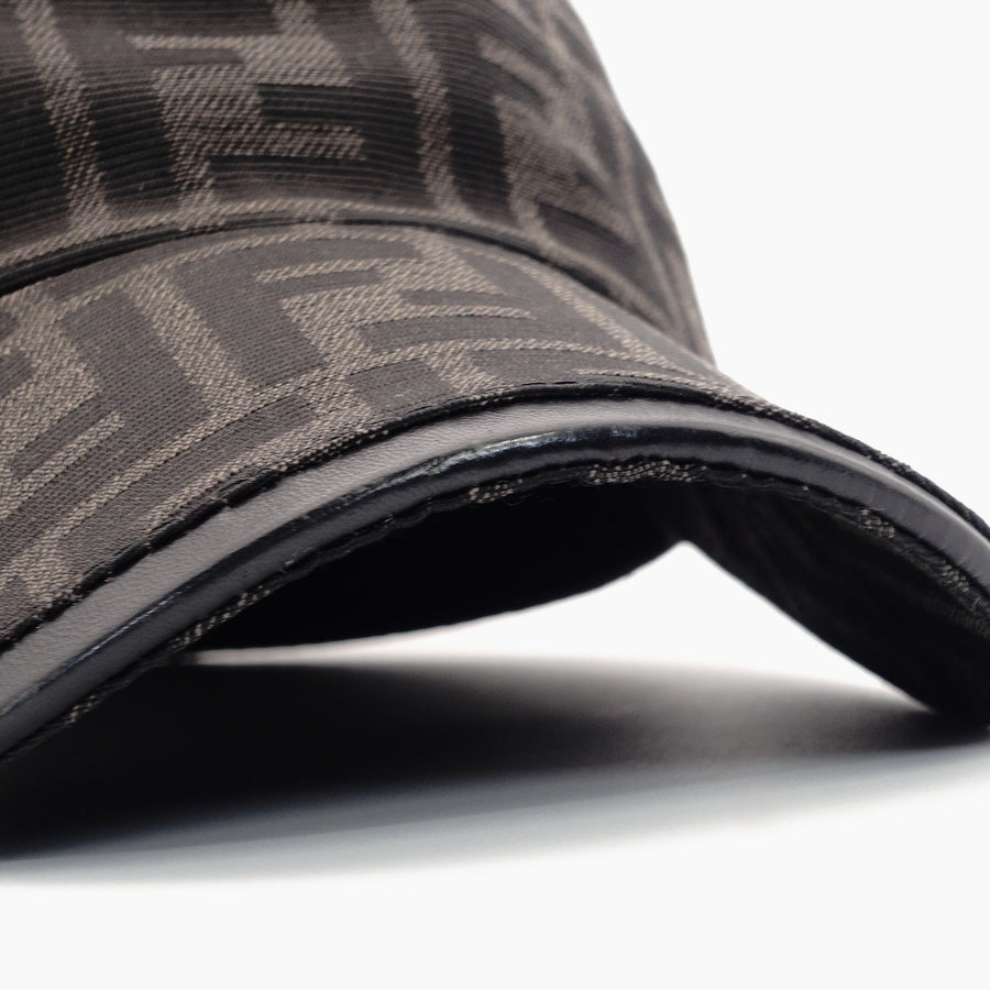 FENDI Zucca Cap Logo Brown Polyester
