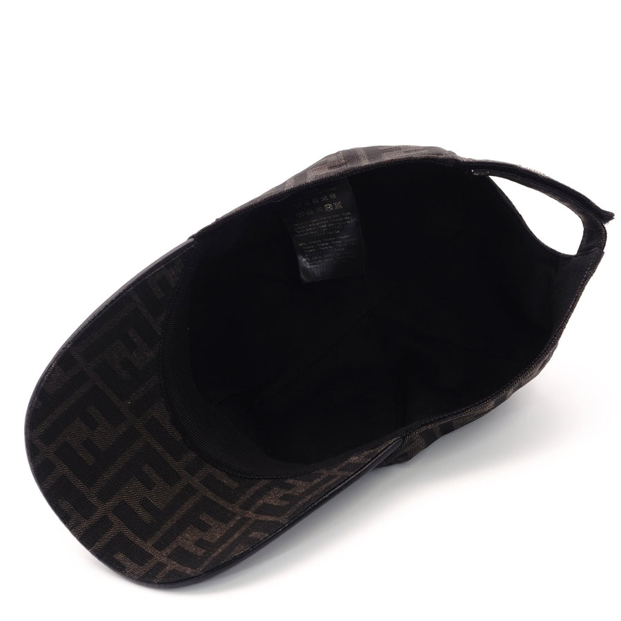 FENDI Zucca Cap Logo Brown Polyester
