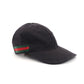 GUCCI Cap Black Canvas Sherry Line Baseball Cap Size L