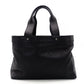 CHANNEL Tote Bag Black Leather Coco Mark Punching