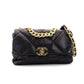 CHANEL 19 Large Shoulder Bag Lambskin Black N9T7H48 Logo Coco Mark 7-6-661