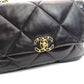 CHANEL 19 Large Shoulder Bag Lambskin Black N9T7H48 Logo Coco Mark 7-6-661