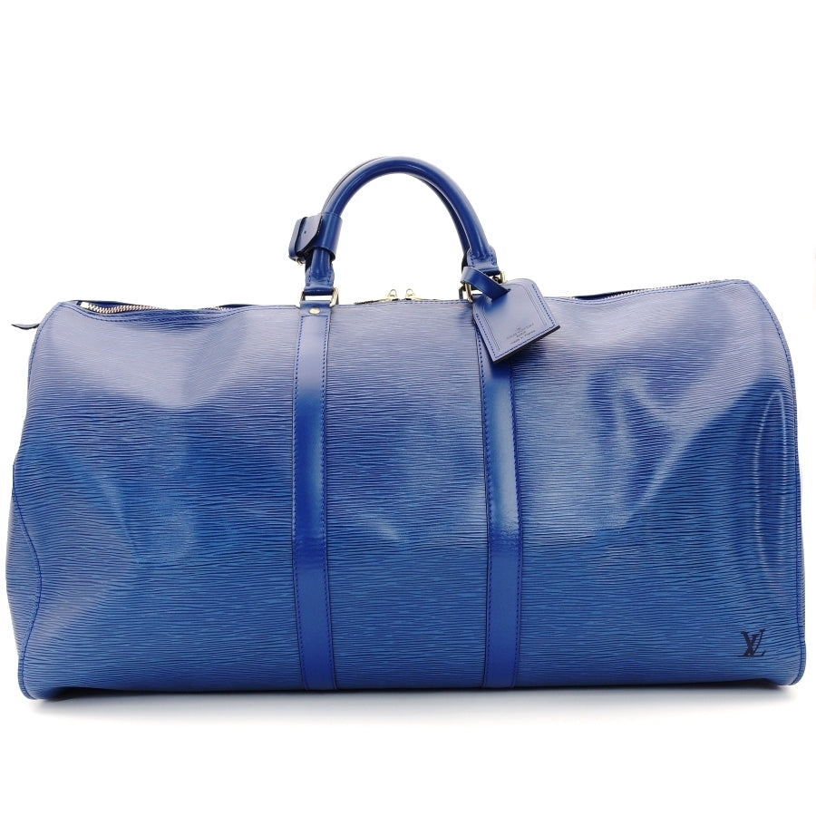 LOUIS VUITTON Epi Keeypall 55 Blue Leather Gold Metal Fittings