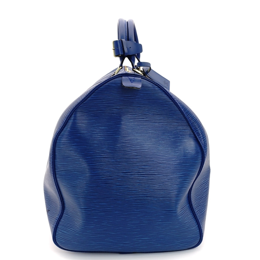 LOUIS VUITTON Epi Keeypall 55 Blue Leather Gold Metal Fittings