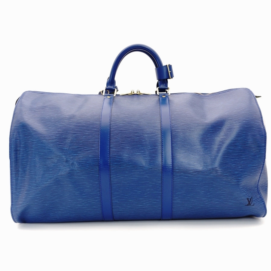 LOUIS VUITTON Epi Keeypall 55 Blue Leather Gold Metal Fittings