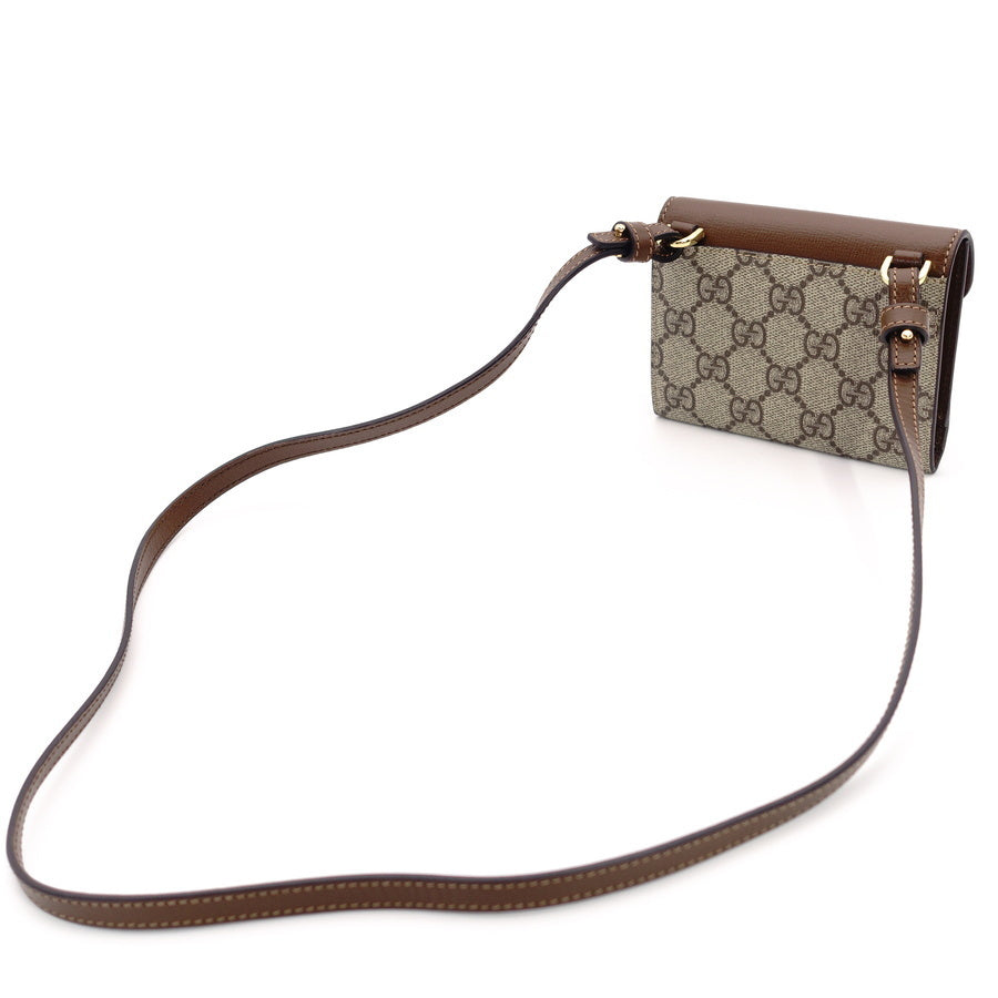 GUCCIGG PATTERN HOSE BIT Shoulder Bag Beige PVC Leather