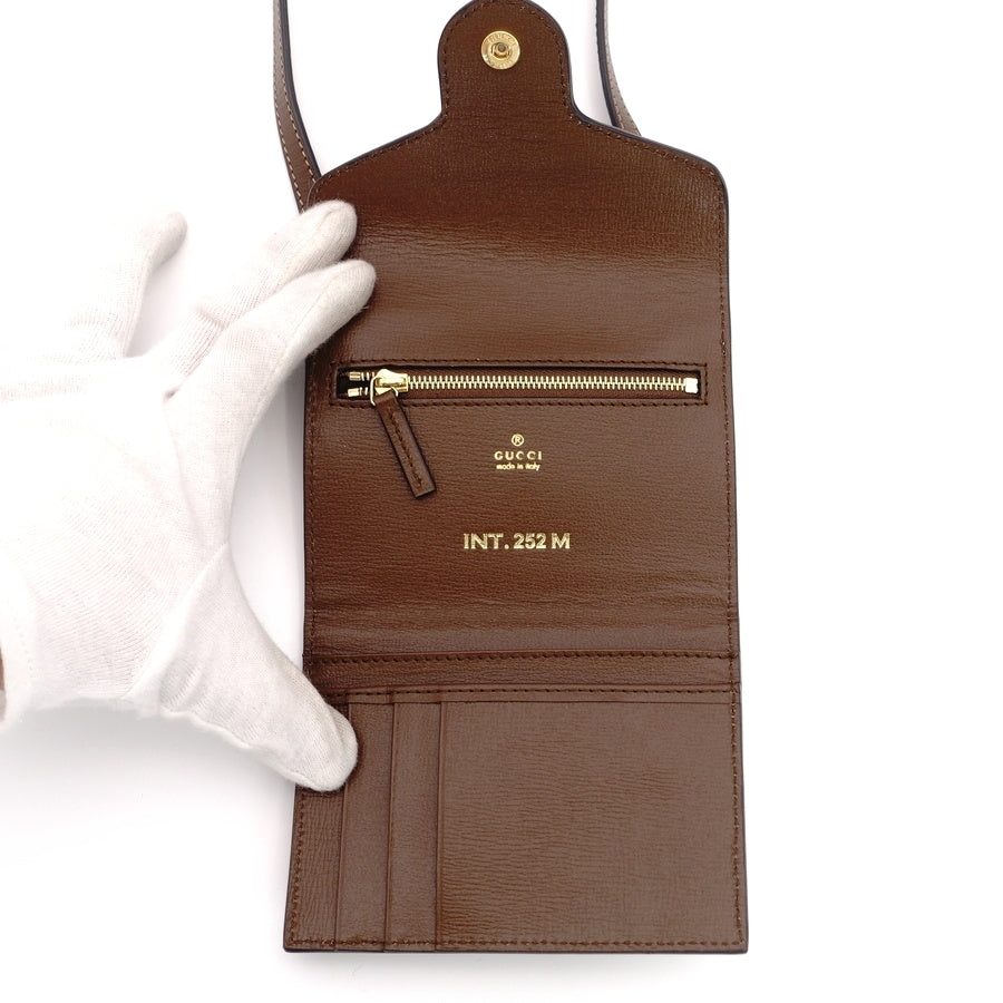 GUCCIGG PATTERN HOSE BIT Shoulder Bag Beige PVC Leather