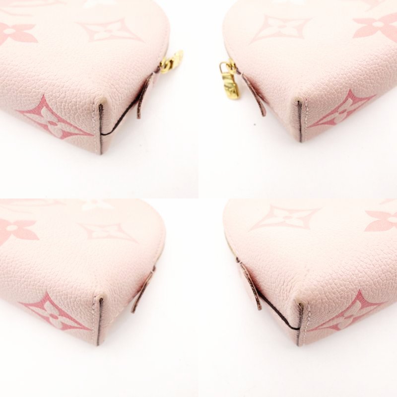 LOUIS VUITTON Monogram Implant Pochette Cosmetic Pouch Leather M80502 Pink 7-11-003