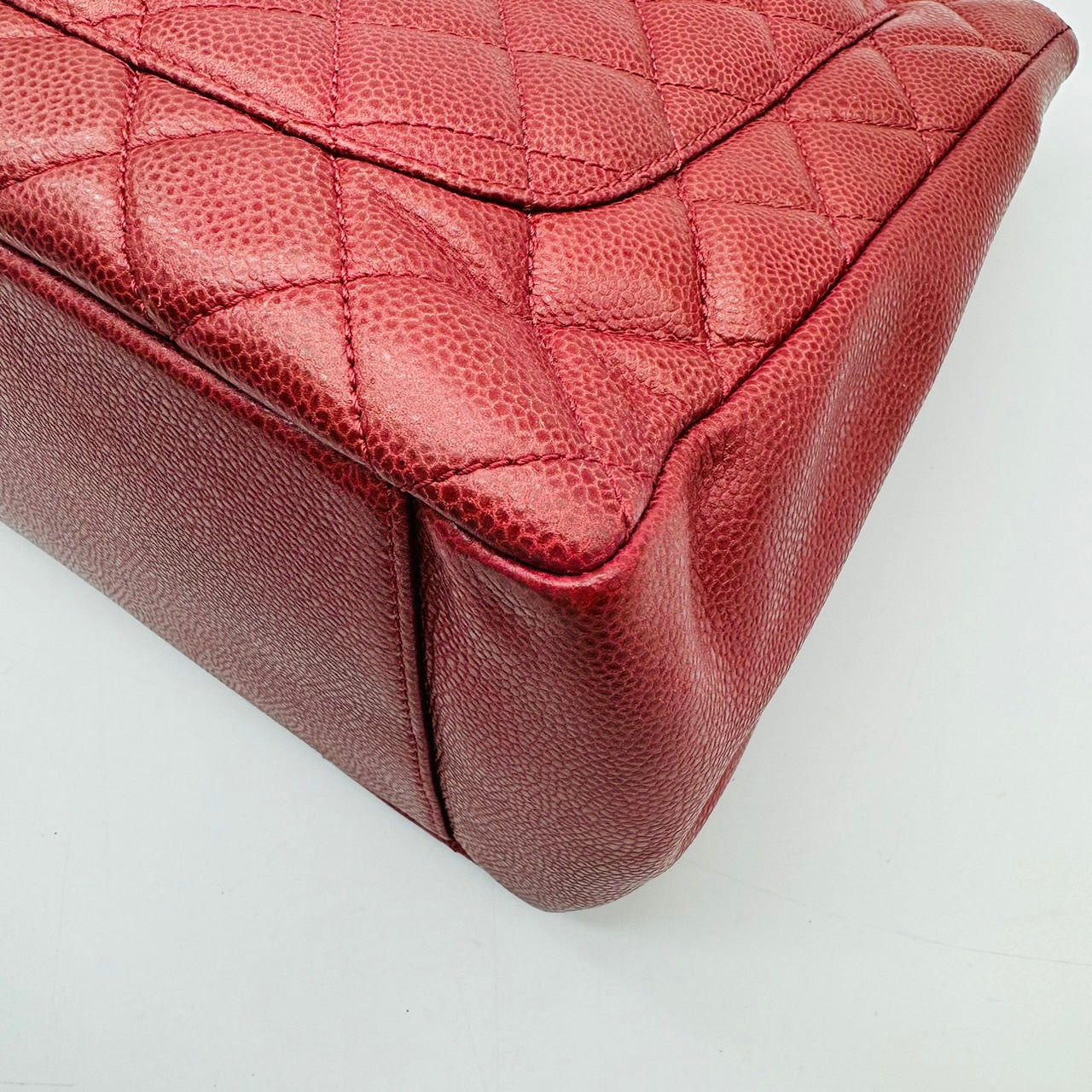 CHANEL GST Chain Tote Red/Silver Hardware