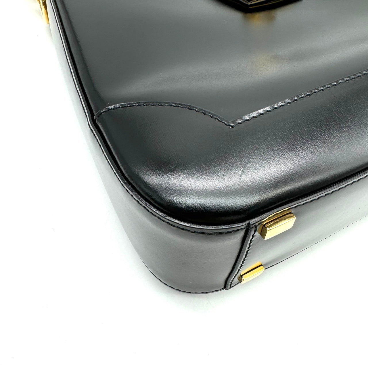 CELINE Vintage Leather Black Shoulder Bag