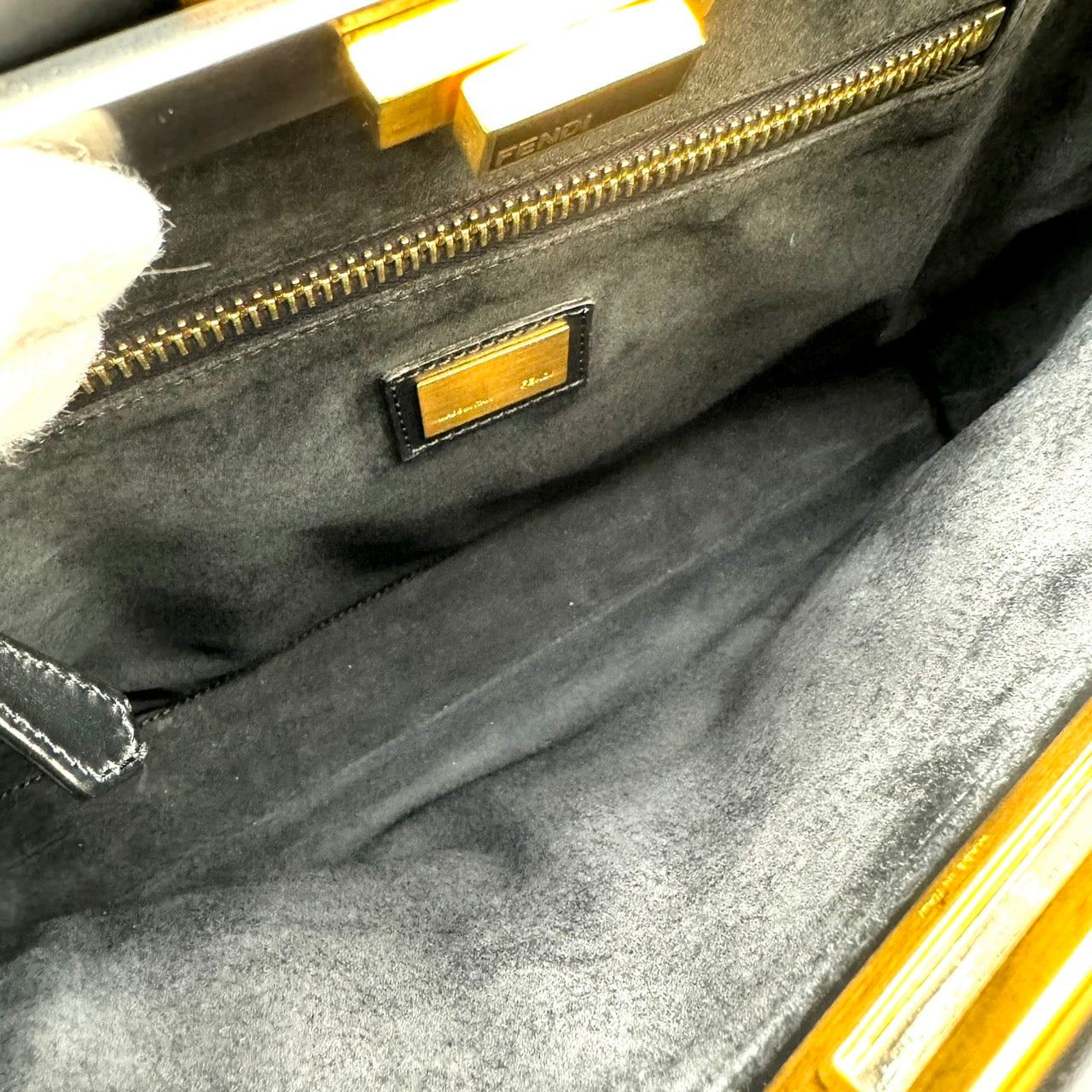 FENDI Peekaboo Black Leather Handbag