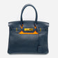 HERMES Birkin 30 handbag □H Togo leather Blue Ocean
