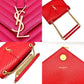 YVES SAINT LAURENT YSL Monogram red leather shoulder bag