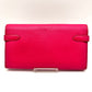 HERMES Kelly Wallet Long Chevre Rose Tyrian □L