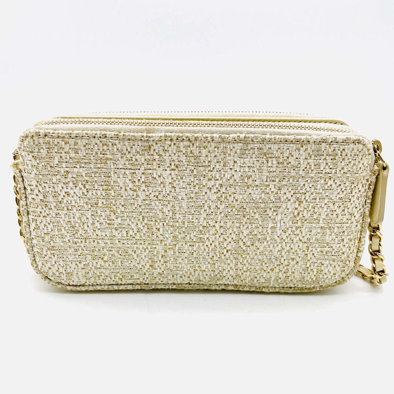 CHANEL Deauville Tweed Chain Wallet