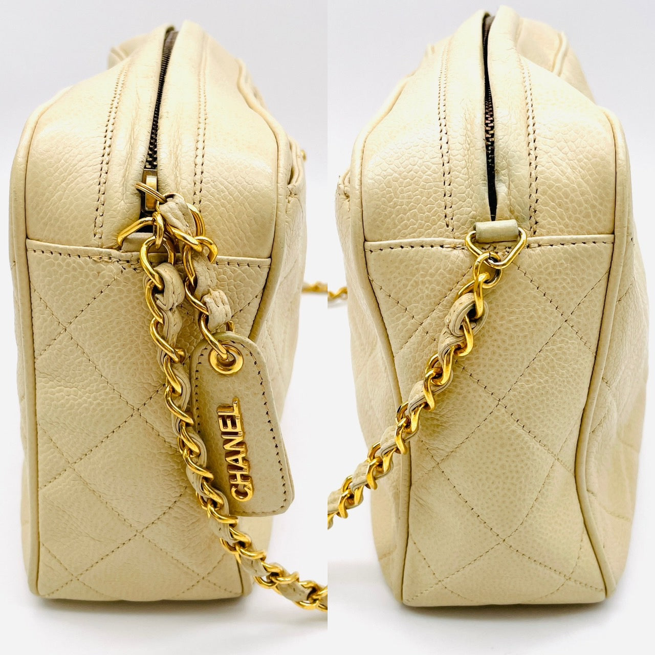 CHANEL Caviar skin Matelassé Chain Shoulder bag