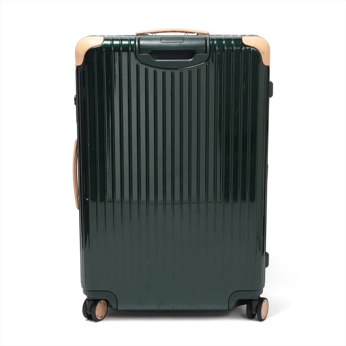 RIMOWA Bossa Nova Polycarbonate x Leather Carry Case Green x Beige