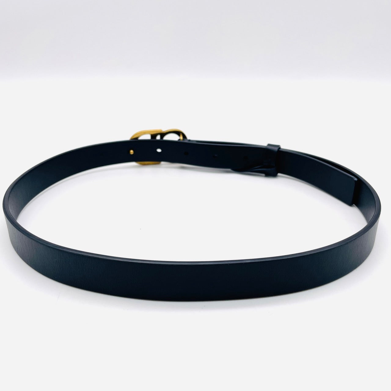 Dior CD Logo Leather Belt Black