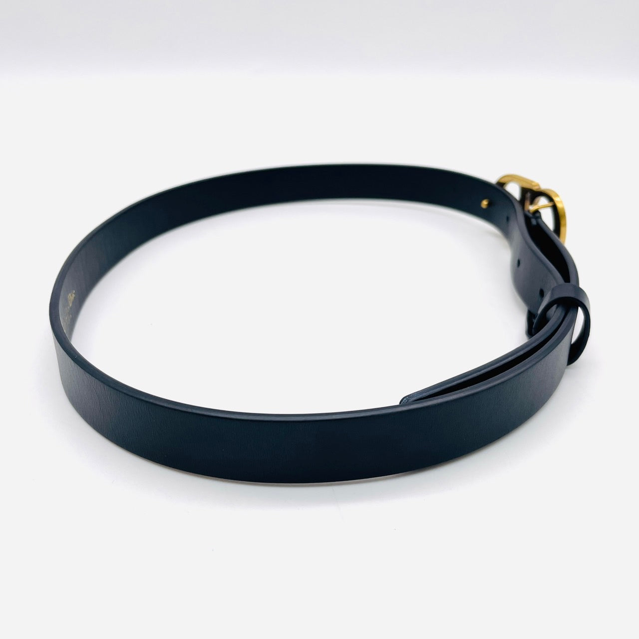 Dior CD Logo Leather Belt Black