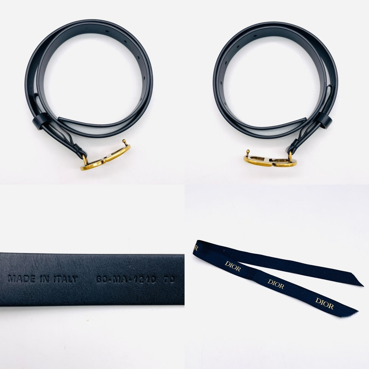 Dior CD Logo Leather Belt Black