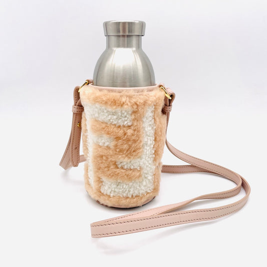 FENDI Drink holder Mouton pink bottle shoulder bag