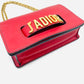 CHRISTIAN DIOR Red Leather Shoulder Bag