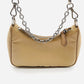 PRADA Triangle logo beige nylon shoulder bag