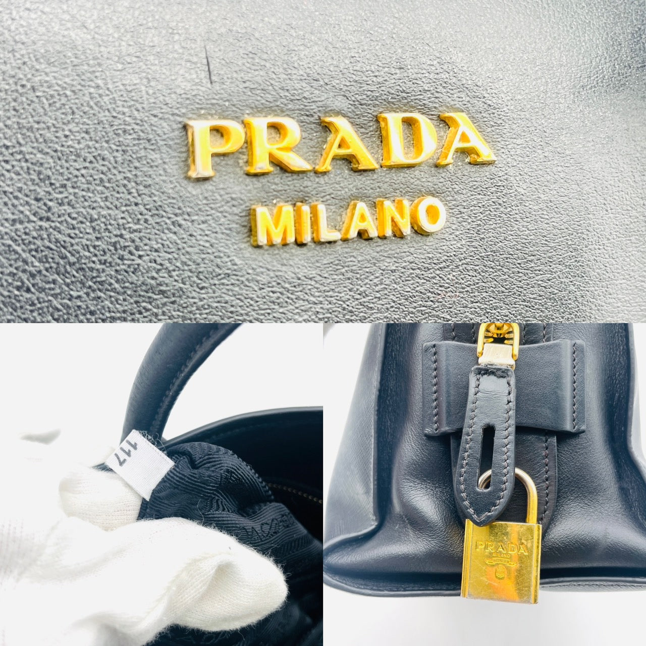 PRADA Saffiano Esplanade Handbag Black