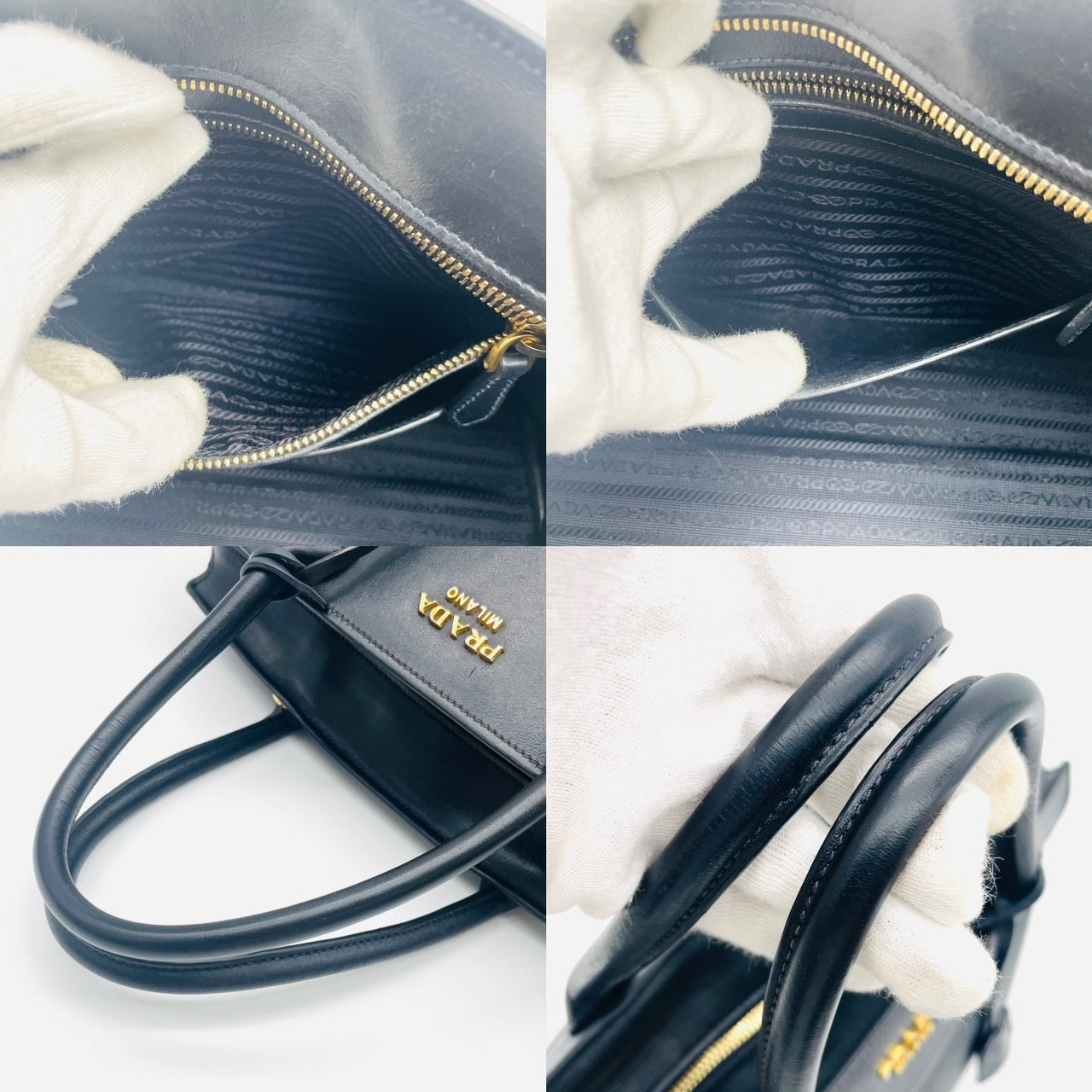 PRADA Saffiano Esplanade Handbag Black