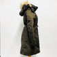 MONCLER Down Jacket Khaki Fur Long Coat Women