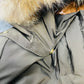 MONCLER Down Jacket Khaki Fur Long Coat Women
